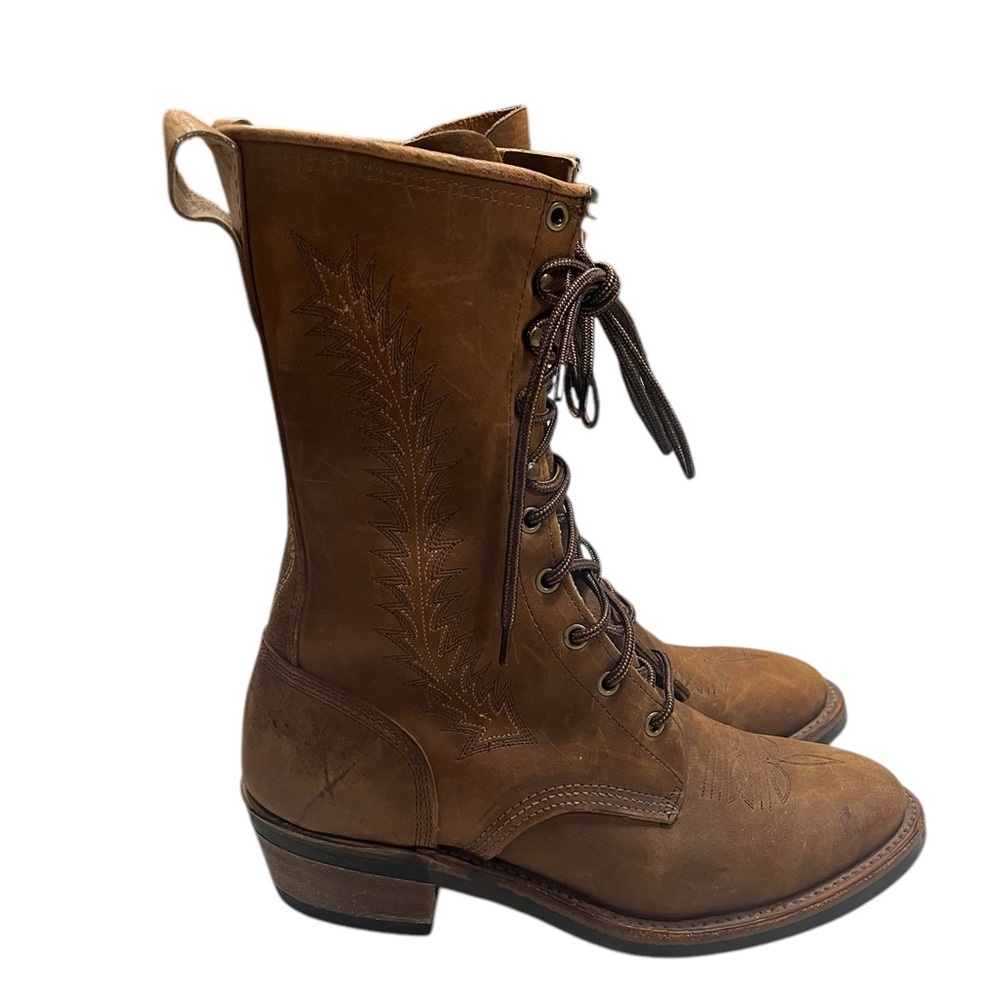 EUC Unknown Brand Oil Resistant Lace Up Boots Size 8.